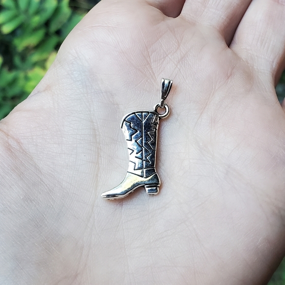 New Silver Cowboy Boot Charm - Picture 6 of 8